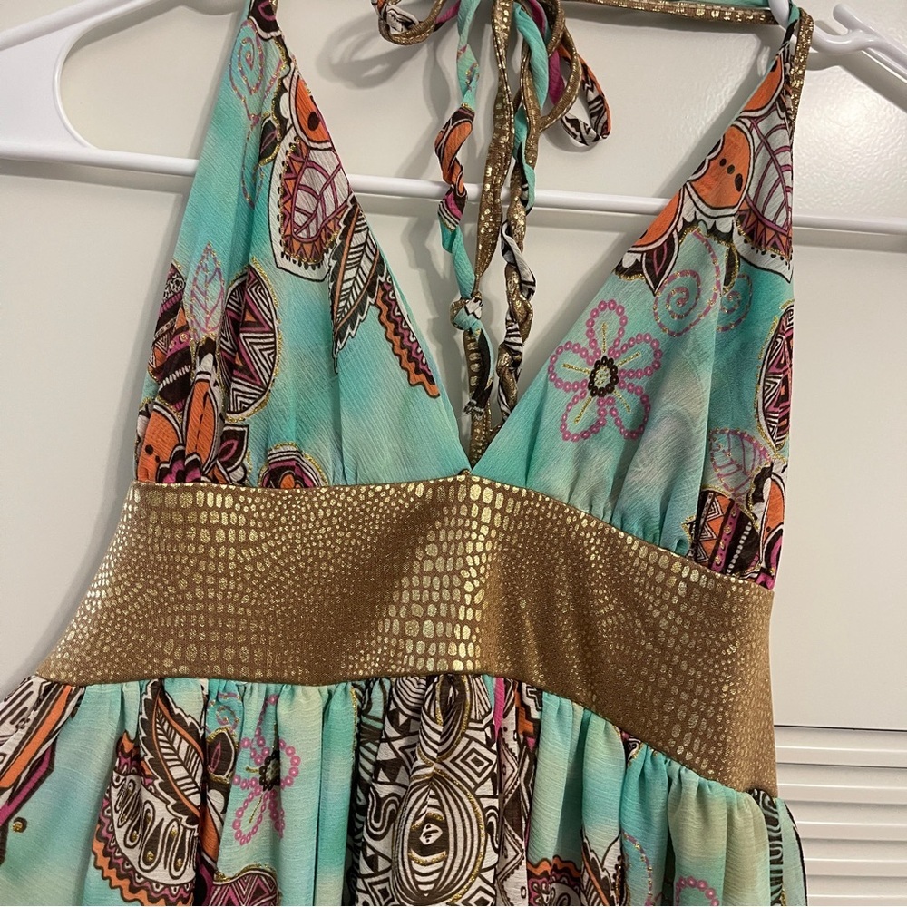 Y2K Tricia Fix Bohemian Halter Neck Maxi Dresses - Picture 3 of 9